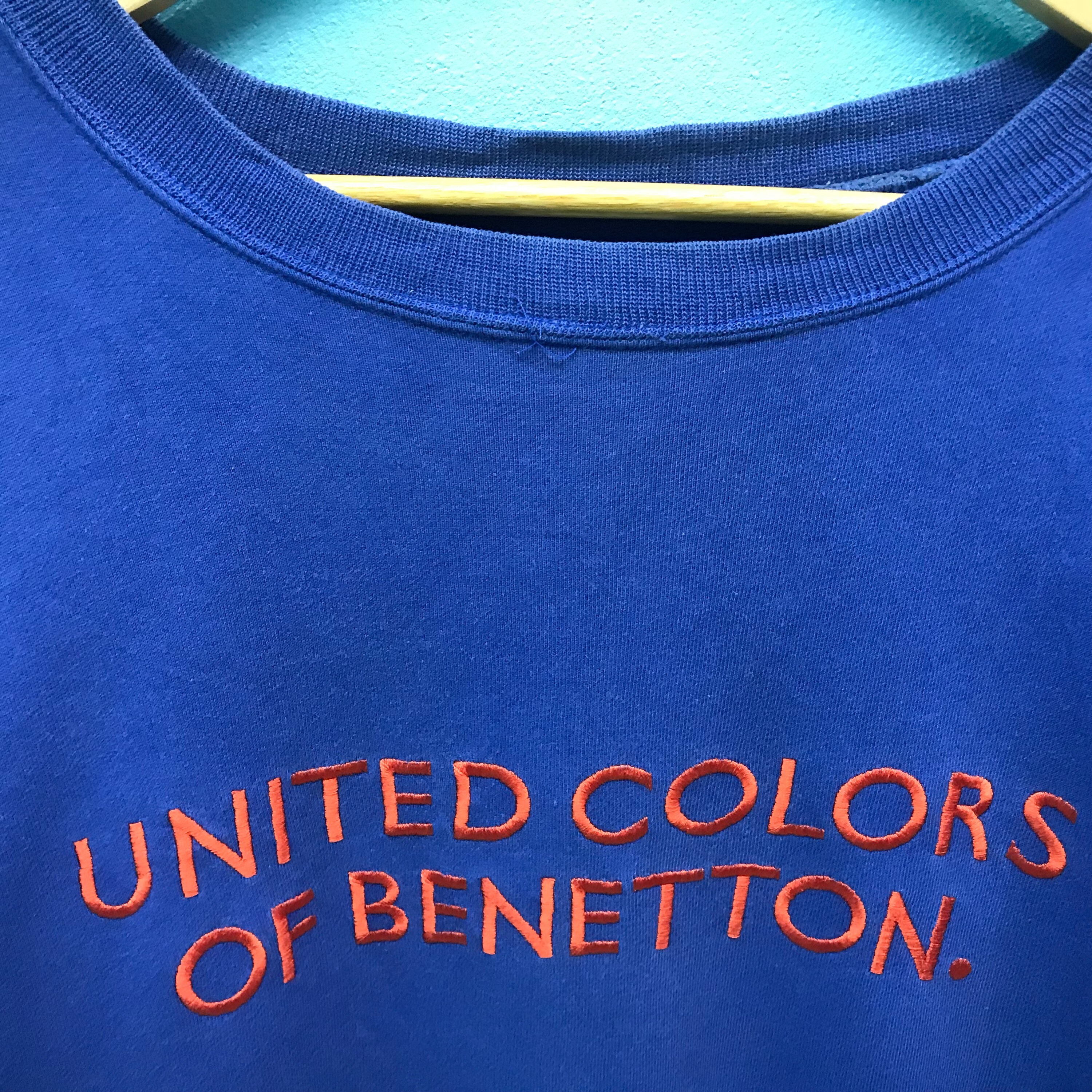 Rare Vintage United Colors of Benetton Sweatshirt Big Logo - Etsy