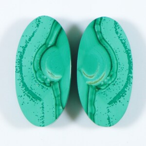 1 Match Pair Malachite Cabochon, Natural Malachite Loose Gemstone, Designer Oval Shape, 25x13 mm, AAA Quality, Rare Malachite Gemstone
