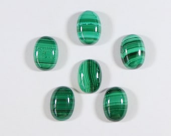 Natural Malachite Cabochon, Oval Gemstone (6x4 to 20x15 mm)