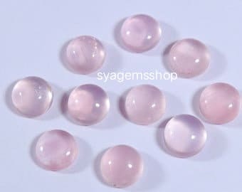 Rose Quartz Cabochon, Super Quality Natural Rose Quartz Gemstone, Round Shape Loose Gemstone, Rose Quartz For Rings Jewelry Making Cabochon