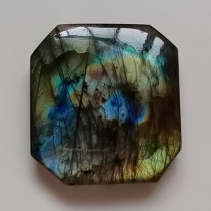 Labradorite Cabochon, Antique Octagon Multi Flashy, Natural Labradorite Loose Gemstone, Labradorite Making for Jewelry Cabochon, 32x29x7 mm