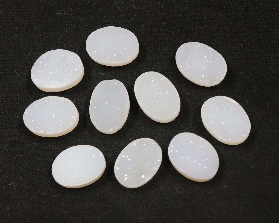 Natural White Druzy Gemstone White Druzy Loose Stone Etsy