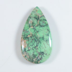 Top Grade Variscite Cabochon, Natural Variscite Gemstone, Designer Variscite Loose Gemstone, Variscite Pear Shape Cabochon, 34x19x5.5 mm