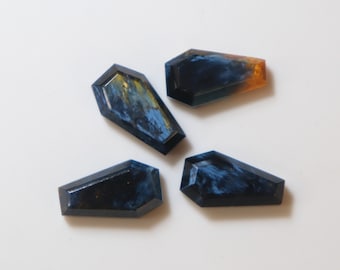 Faceted Coffin Cut Pietersite Gemstone, Flat Back, 10x7 mm, 17x10 mm