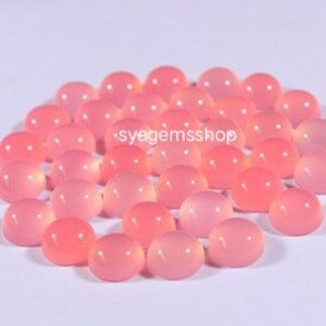 Pink Chalcedony Cabochon, Natural Pink Chalcedony Gemstone, Round Shape,Super Quality Pink Chalcedony Smooth Round Making Jewelry Loose Cabs