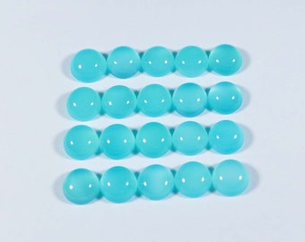 Natürlicher Paraiba Chalcedon Edelstein, runde kalibrierte Größe Für die Schmuckherstellung, Paraiba Chalcedon Cabochon Edelstein, AAA Qualität Paraiba Cabs