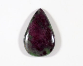 Ruby Zoisite Cabochon, Natural Ruby Zoisite Gemstone, Amazing Ruby Zoisite Loose Stone For Jewelry,Pear shape, One Side Polished, 30x20x5 mm