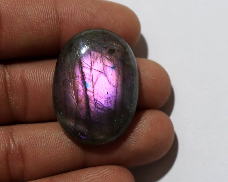 Purple Flashy Labradorite Cabochon Approx 33x24x8 mm Oval Shape 1 Pcs Natural Labradorite Gemstone 50 Cts Super Shiny jewelry Making LB169