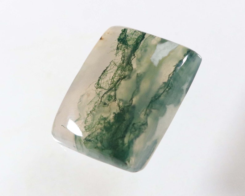 Green Moss Agate Cabochon Moss Agate Pendant Cabochon 1 Pcs 28x22x8 mm Natural Green Moss Agate Gemstone Octagon Shape Jewelry making