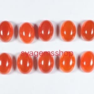 Carnelian Gemstone, Carnelian Chalcedony Cabochon, Oval Shape, AAA Quality, For Jewelry Making Natural Carnelian Chalcedony Loose Gemstone