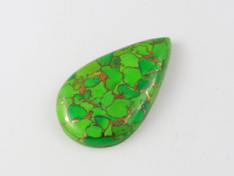 Pear Approx 41x25x6 mm,52 Cts,CopperTurquoise Loose Gemstone,Super Quality,CT573 Green Copper Turquoise Gemstone,Natural Turquoise Cabochon