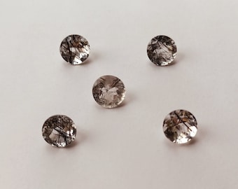 Natürlicher schwarzer Rutilquarz facettierte Edelstein, Rutil geschliffene Stein runde Form für die Herstellung von Ringen Schmuck