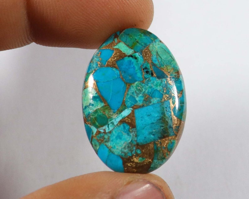 Rare Azurite Copper Turquoise Cabochon 1 Pcs Oval Shape High Quality 29x20xx5 mm Turquoise Gemstone Natural Azurite Copper Turquoise