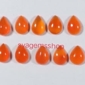 Carnelian Chalcedony Cabochon,Carnelian Gemstone, Pear Shape 6x4mm to 20x15mm, AAA Quality, Jewelry Making Natural Chalcedony Loose Gemstone