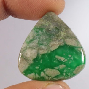 100%Natural Variscite Gemstone, Variscite Cabochon, Top Designer Variscite Loose Gemstone, High Quality Variscite Heart Cabochon, 30x28x5 mm