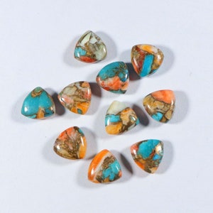 10 Pcs Lot, Oyster Copper Turquoise Smooth Briolette, Natural Turquoise Gemstone, Top Rare, Trillion Shape Briolette Gemstone,Jewelry Making