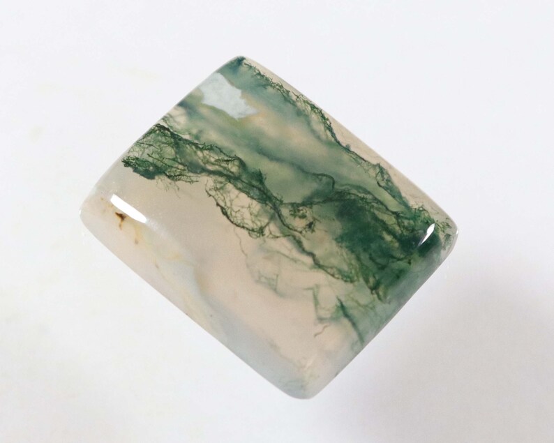 Green Moss Agate Cabochon Moss Agate Pendant Cabochon 1 Pcs 28x22x8 mm Natural Green Moss Agate Gemstone Octagon Shape Jewelry making