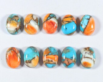 Cabujón de turquesa de cobre Oyster, piedra preciosa turquesa natural, diseño excepcional, forma ovalada, tamaño calibrado, piedra preciosa turquesa Oyster hecha a mano.