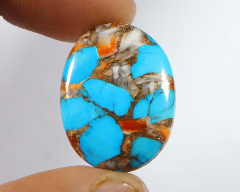 Top Designer Oyster Copper Turquoise Cabochon Oval 27x20x5 mm Oyster Turquoise Jewelry Making Smooth Cabochon Natural Turquoise Gemstone