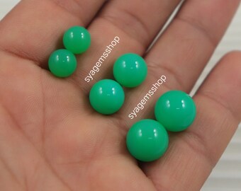 Chryso Chalcedony Smooth Balls, Natural Gemstone Beads for Jewelry Making (8mm, 10mm, 12mm)