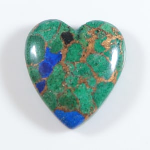 Azurite Malachite Copper Turquoise Gemstone, Copper Turquoise Cabochon, 20x18x5.6 mm, Heart AAA+ Quality, Top Designer Turquoise Cabochon