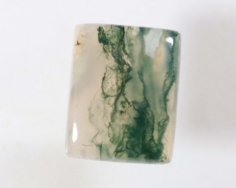 Green Moss Agate Cabochon Moss Agate Pendant Cabochon 1 Pcs 28x22x8 mm Natural Green Moss Agate Gemstone Octagon Shape Jewelry making