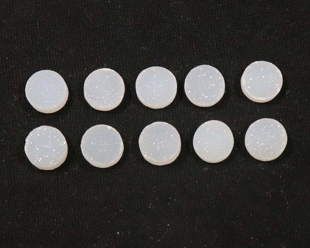 Natural White Druzy Gemstone, White Druzy Loose Stone Gemstone, Round