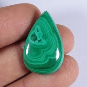 AAA Malachite Cabochon, Natural Malachite Gemstone, Pear Shape, 30x19x6 mm, Designer Semi Precious Malachite Smooth Gemstone Making Jewelry