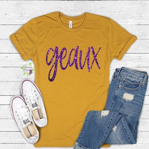 Unisex Louisiana Football Shirt GLITTER - Geaux - Saints, Game Day Shirt -  Bella + Canvas Unisex - Football Season - Fall Shirt