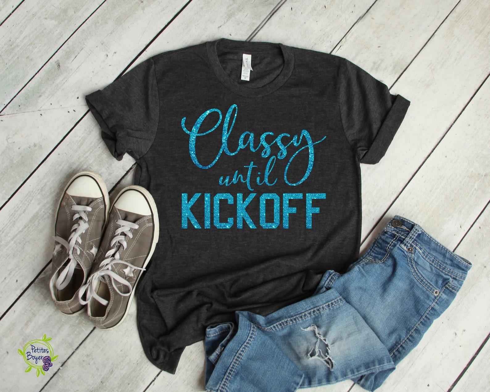 Noffish Women's "Classy Until Kickoff" Football Sweatshirt - Game Day Shirt, Cotton Blend - View #4
