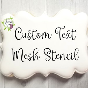 Aangepaste tekst, mesh-koekjesstencil - benodigdheden voor koekjes - zeefdrukstencil voor geest - herbruikbaar - snelle verzending