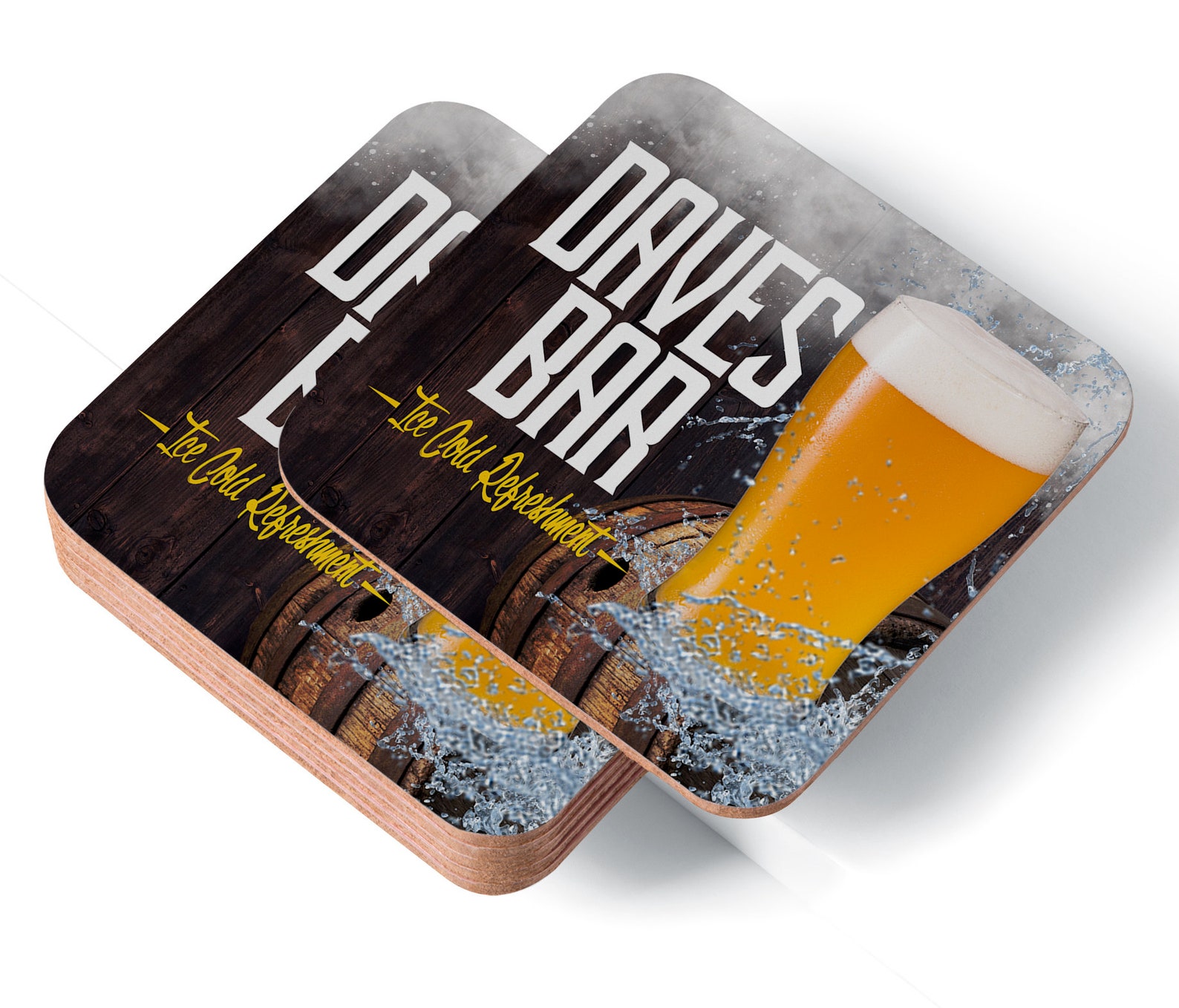 Personalised Beer Bar Mat, Coasters & Sign Runner, Garden, Home, Ice