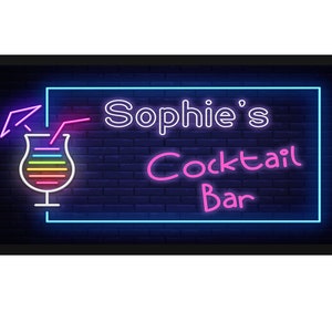 Personalised Cocktail Bar Mat / Runner - Add Your Name - Beer, Pub, Top
