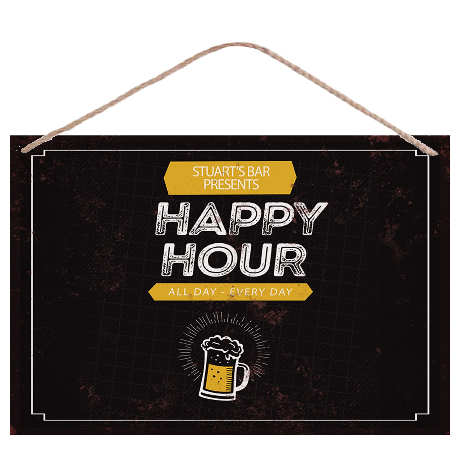 Personalised Happy Hour Beer Mat, Coasters & Sign Runner, Garden, Home
