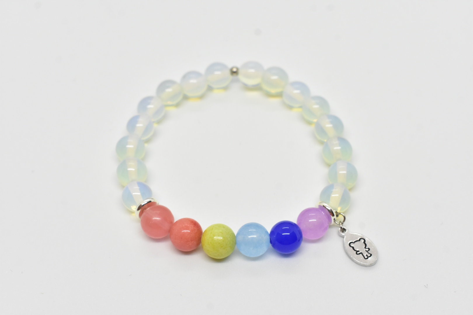 Cherry Quartz, Pink Jade, Yellow Jasper, Blue Jade, Blue Cherry Quartz, Pink Jade, Yellow Jasper, Blue Jade, Blue