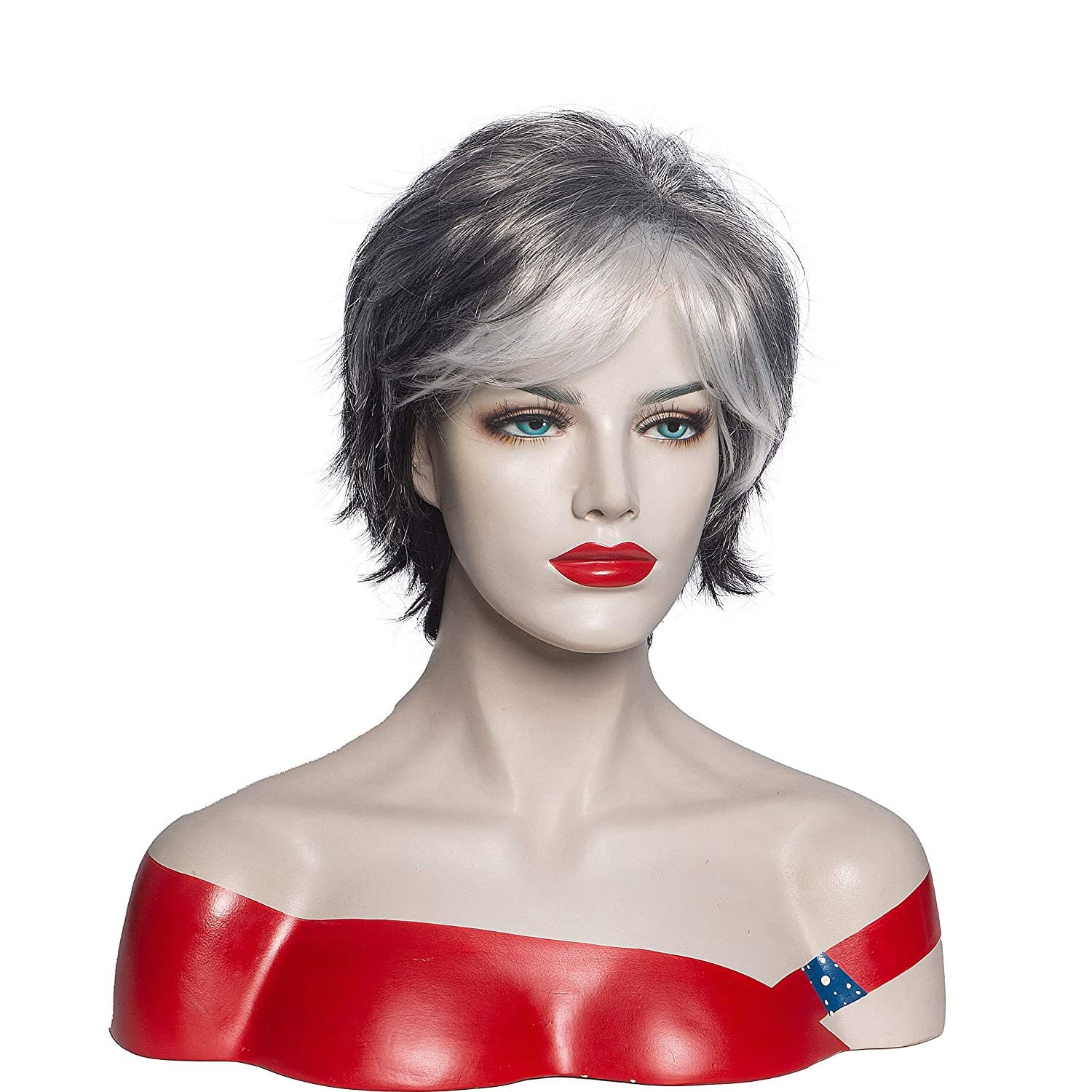 thumbnail image 2 of ATOZ Short Gray Pixie Cut Wig For Women | Heat Safe Synthetic Curly Wig | Fashion Party Wig 2 of 6