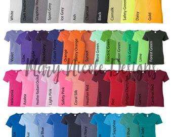 Every color Digital File Shirt Color Chart //gildan g800 | Etsy