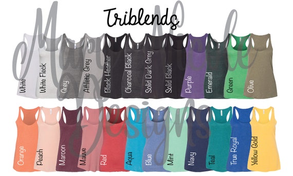 Bella and Canvas 8430/TANK Color Chart // Color Chart