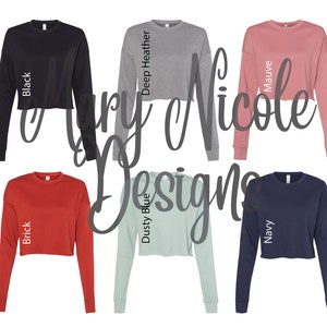 todos los colores Digital File Shirt Color Chart //BELLA + CANVAS - Women's Cropped Crew Fleece - 7503// Etsy Color Chart