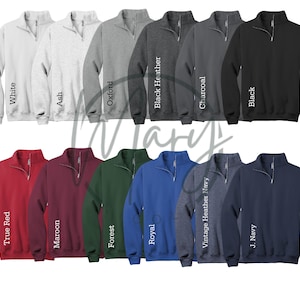 Jerzees 995 / 995M Color Chart | Unisex Quarter Zip Jersey | T-Shirt & Sweatshirt Color Guide