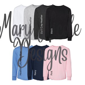 Bella and Canvas 3501T  // Etsy Color Chart // Tshirt Color Chart