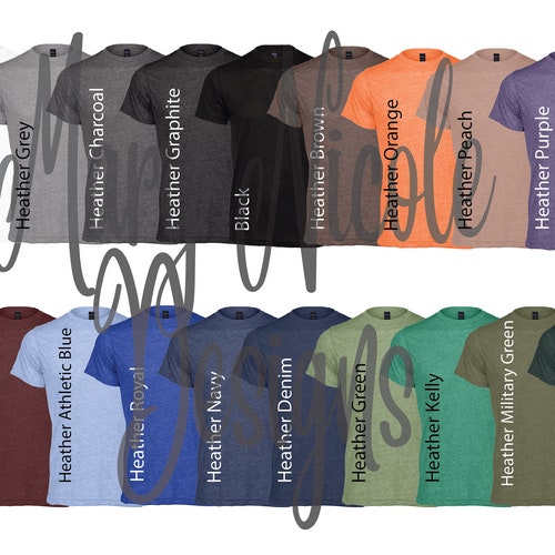 Every Color Digital File Shirt Color Chart // Tultex 241 - Etsy