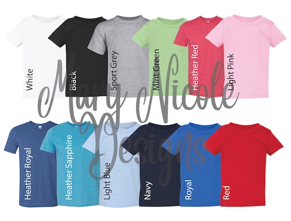 Every Color Digital File Shirt Color Chart Gildan 510p Gild Etsy