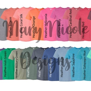 gildan 64000 softstyle/ Unisex Color Chart // Etsy Color Chart
