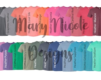 gildan 64000 softstyle/ Unisex Color Chart // Etsy Color Chart