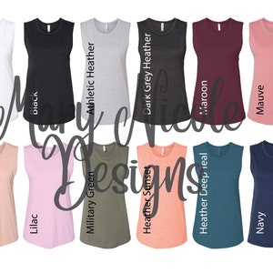 Carta de colores Bella and Canvas 6003/TANK // Carta de colores de Etsy // Carta de colores de camisetas