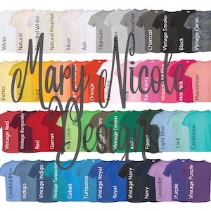 every color  Digital File Shirt Color Chart // rabbit skins 3321 shirt  Color Chart // Etsy Color Chart // Tshirt Color Chart