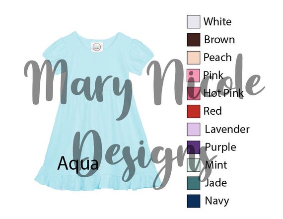 Every Color Color Chart, Empire Waist Ruffle Dress , Blanks Boutique Color  Chart ,empire Waist Ruffle Dress - Etsy