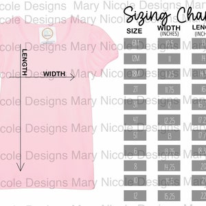 Blanks boutique size chart girls ruffle sleeve  Size Chart T-Shirt Mockup Flat Lay