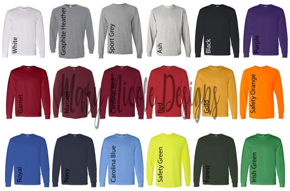 Gildan Hoodie Color Chart